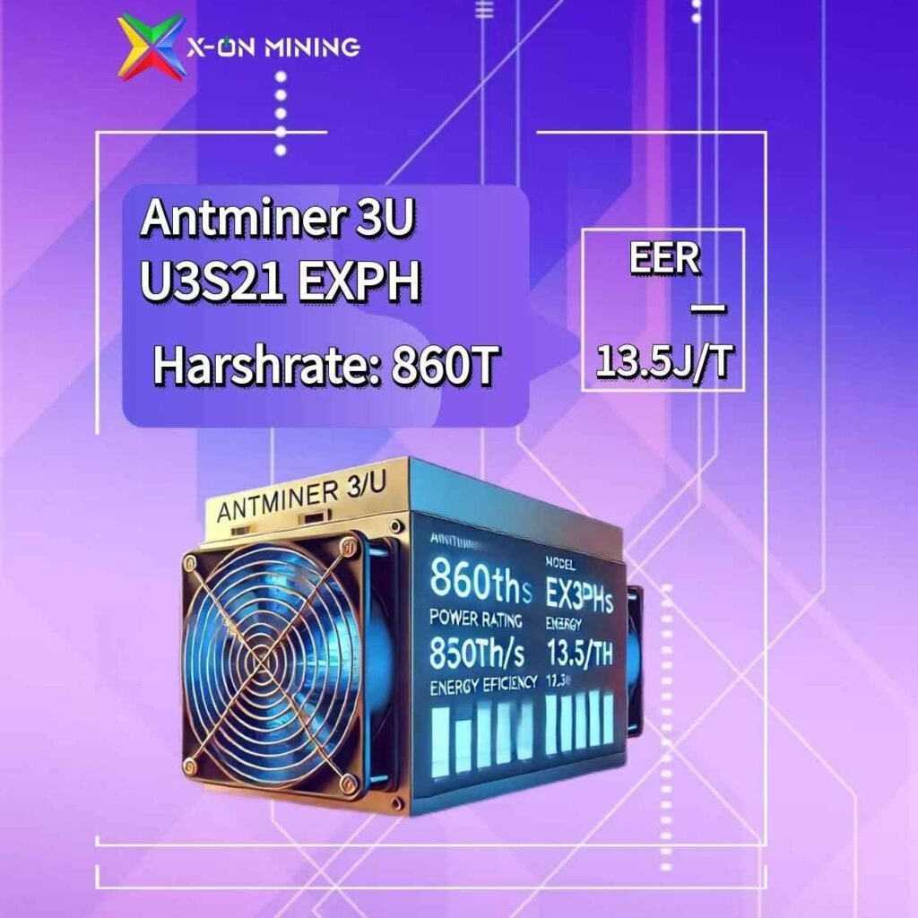 Antminer U3S21EXPH 860 TH/s 11180W 수냉식 채굴기 - X ON MINING