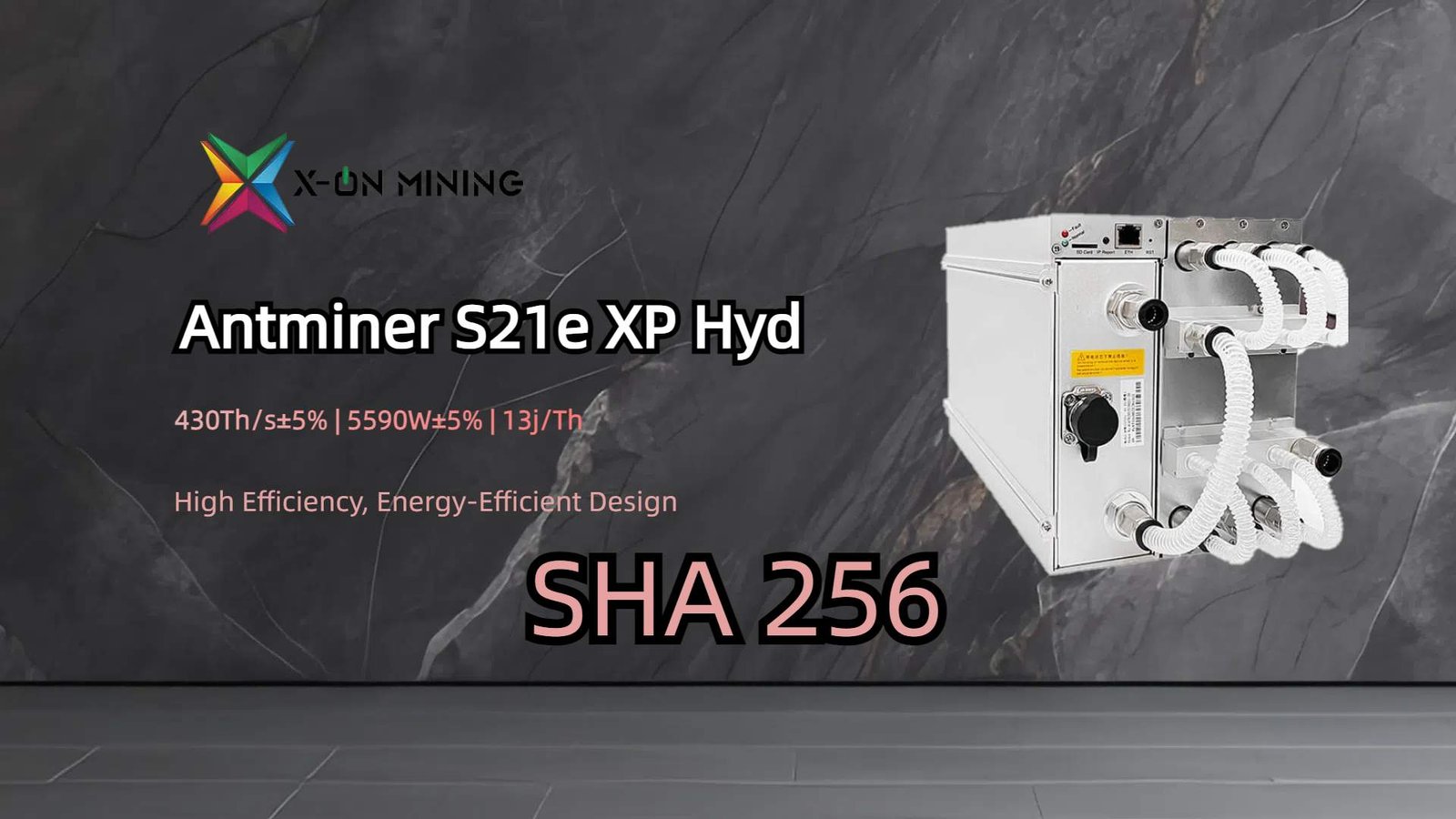 Bitmain Antminer S21e XP Hyd 430Th/s 비트코인 ​​채굴기 - X ON MINING