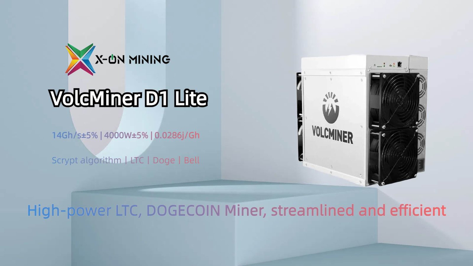 새로운 VOLCMINER D1 Lite 14Gh/s 4000W Litecoin Dogecoin 채굴기 - X ON MINING