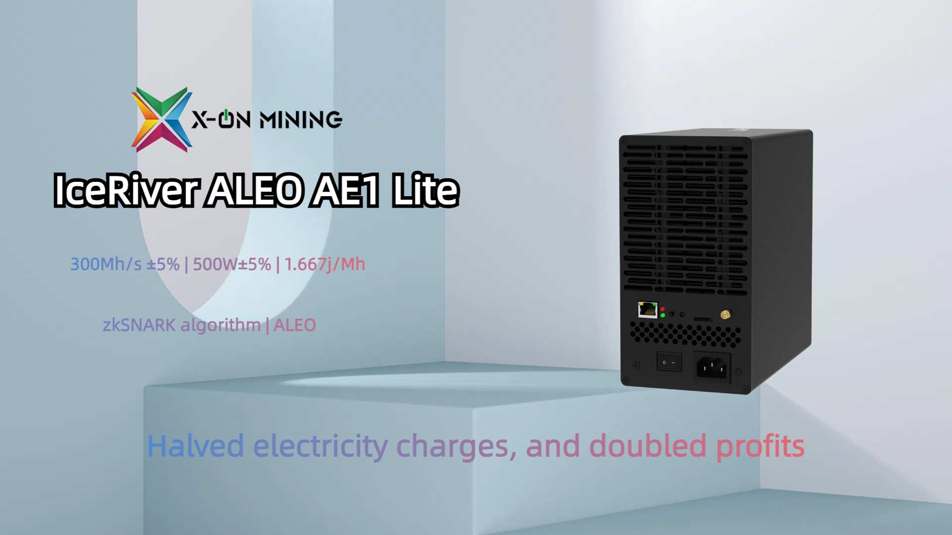 IceRiver AE1 Lite 300Mh/s 500W Mining ALEO Miner - X ON MINING