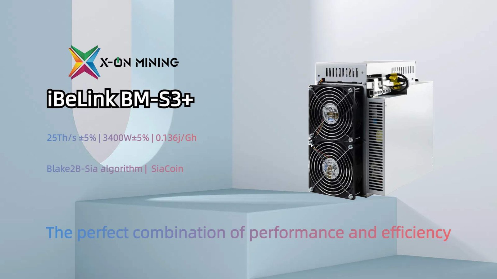 iBeLink BM-S3+ 25Th/s 3400W SiaCoin Miner - X ON MINING