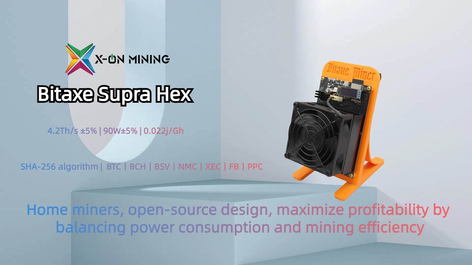 Bitaxe Supra Hex Bitcoin Miner 4.2Th/s 90W Bitaxe Solo Miner - X ON MINING
