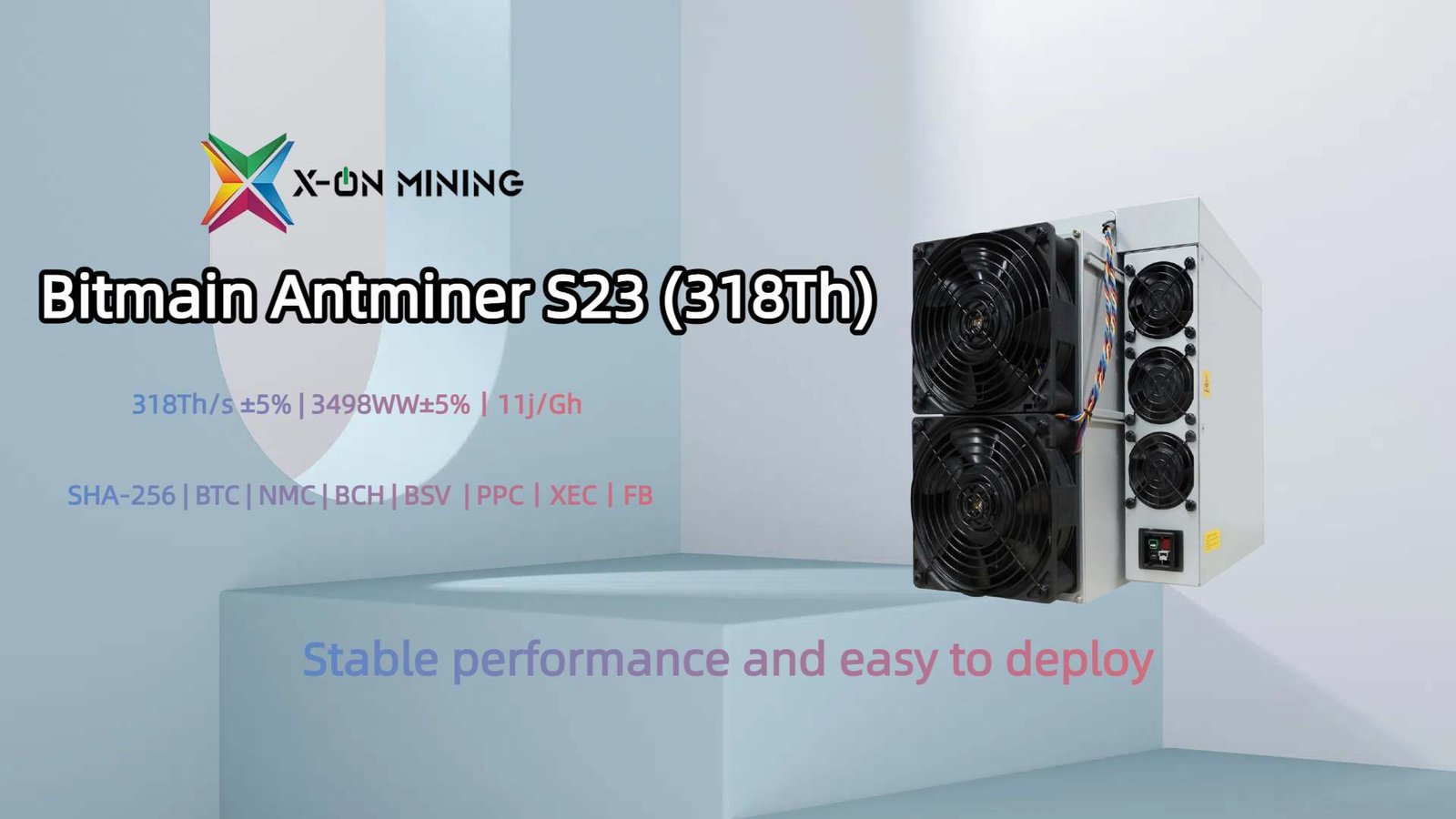 Bitmain Antminer S23 318TH/s 3498W BTC 채굴기 - X ON MINING