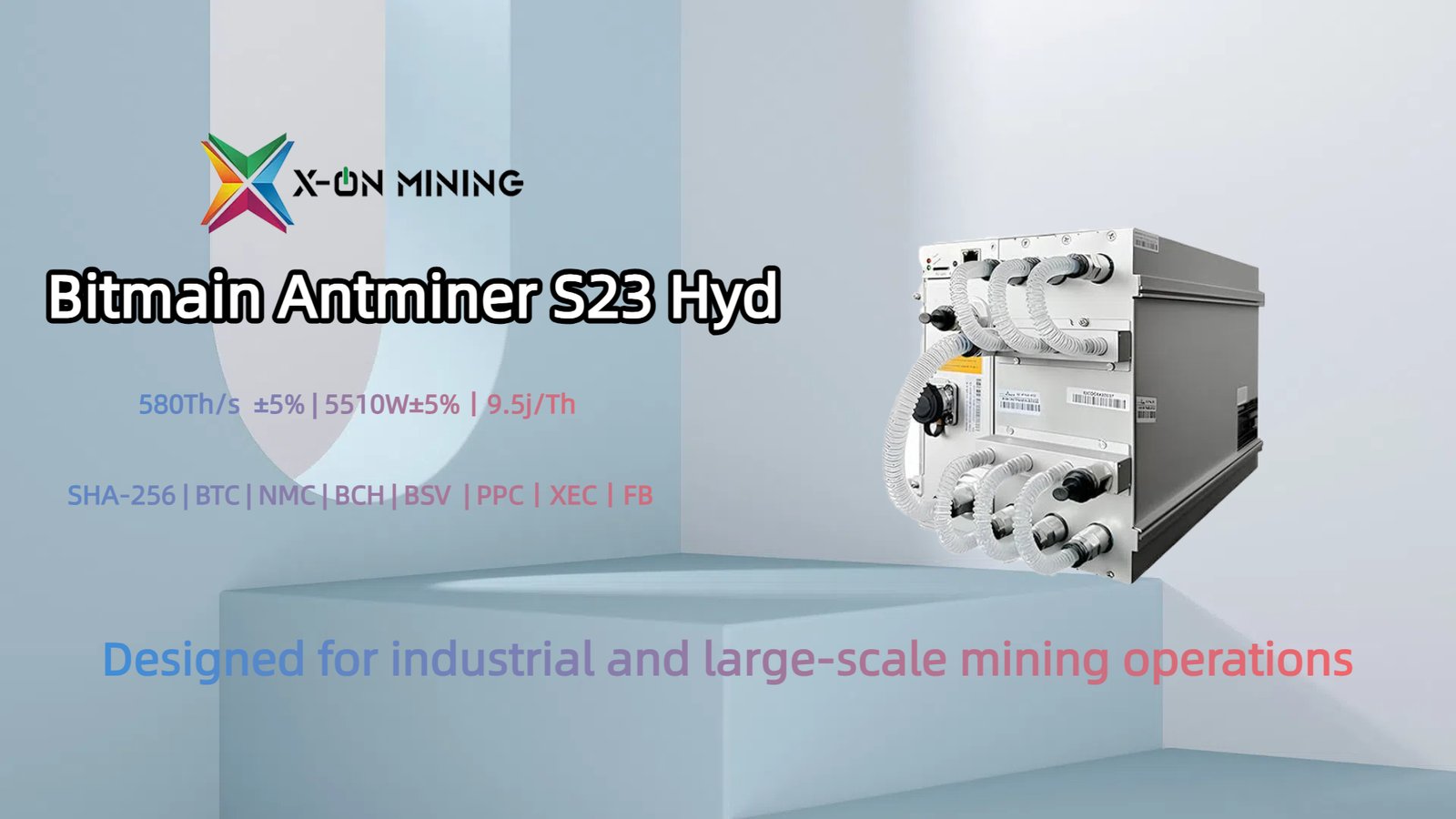 比特大陆蚂蚁矿机S23 Hyd 580Th/s 5510W 水冷BTC 矿机- X ON MINING