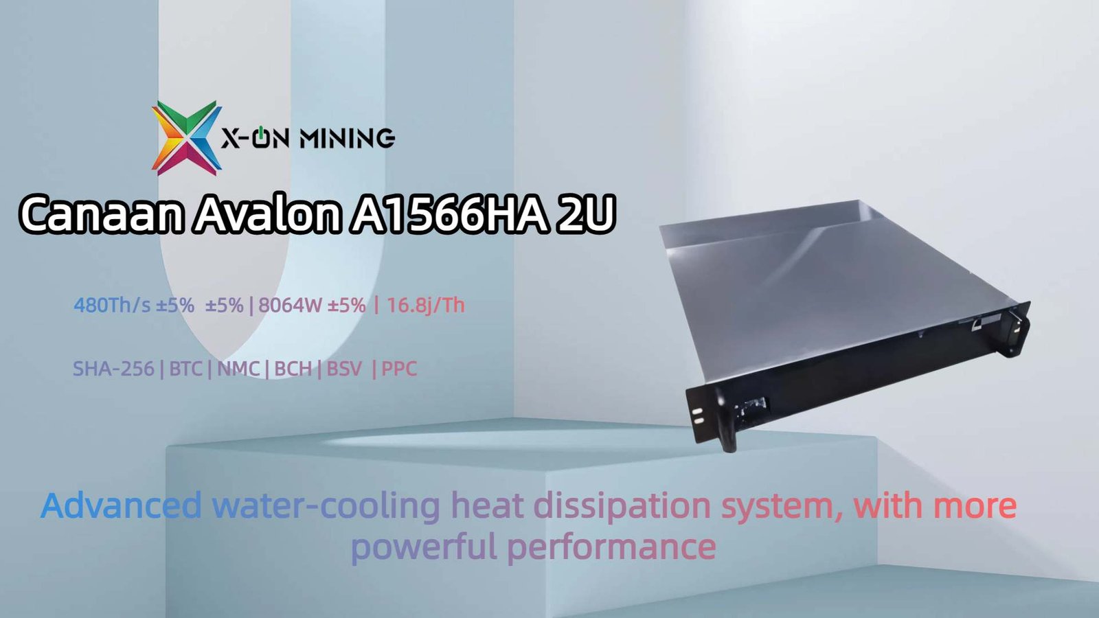 Canaan Avalon A1566HA 2U 480Th/s 8064W ビットコインマイナー - X ON MINING