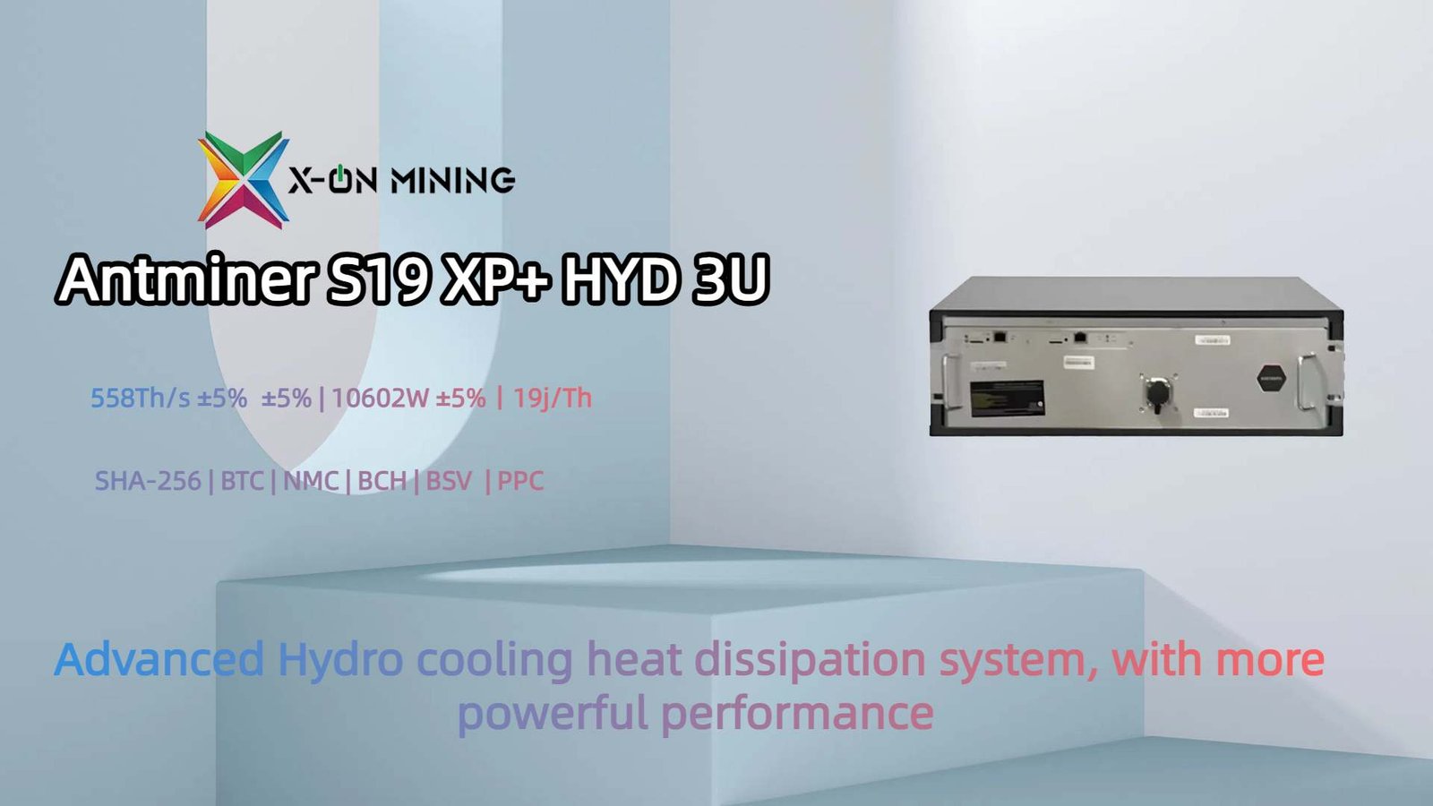 Bitmain Antminer S19 XP+ Hyd 3U 558Th 10602W Hydro Cooling BTC Miner - X ON  MINING