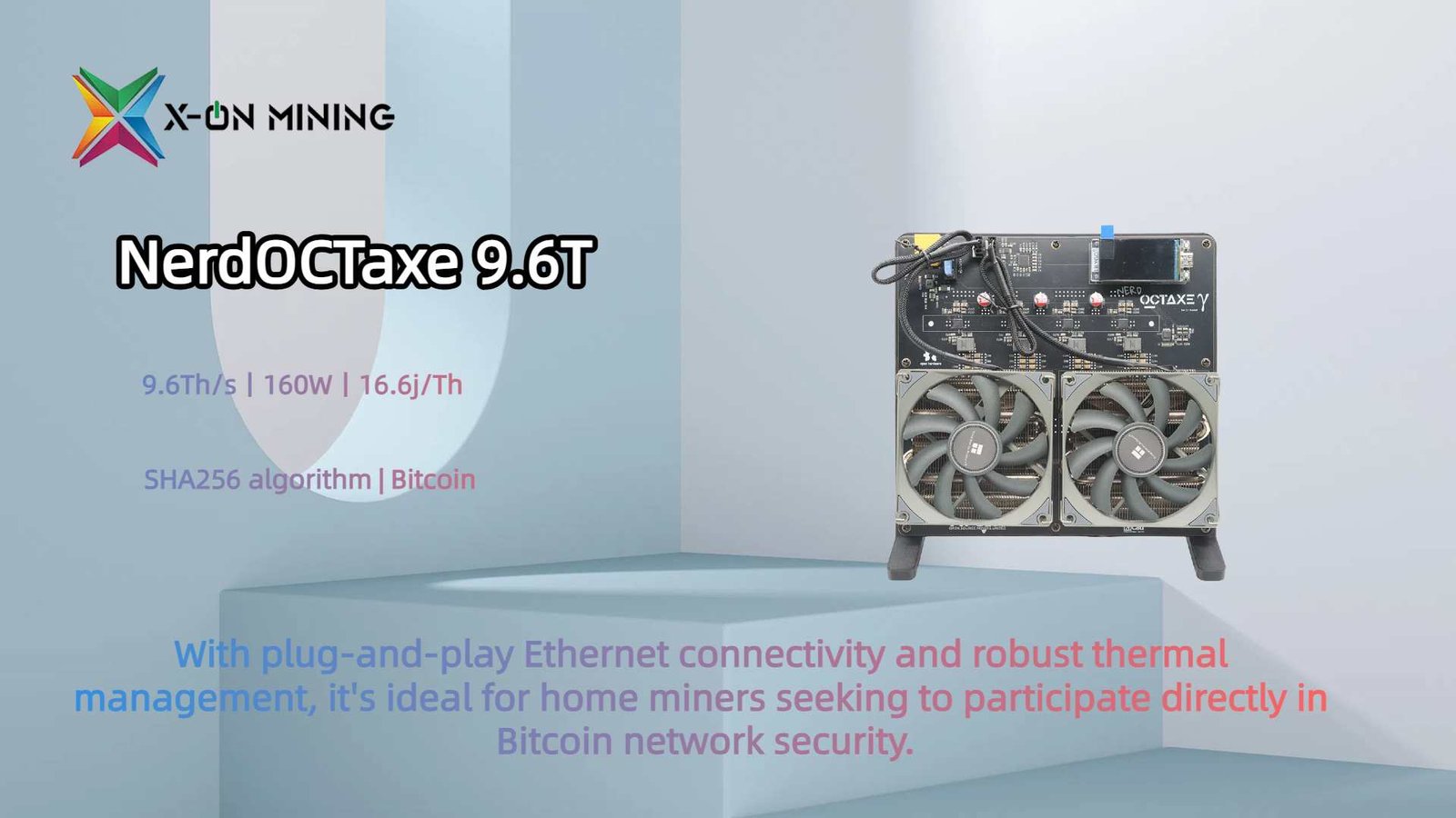 Bitaxe NerdOCTaxe 9.6T 160W 비트코인 ​​솔로 마이너 - X ON MINING