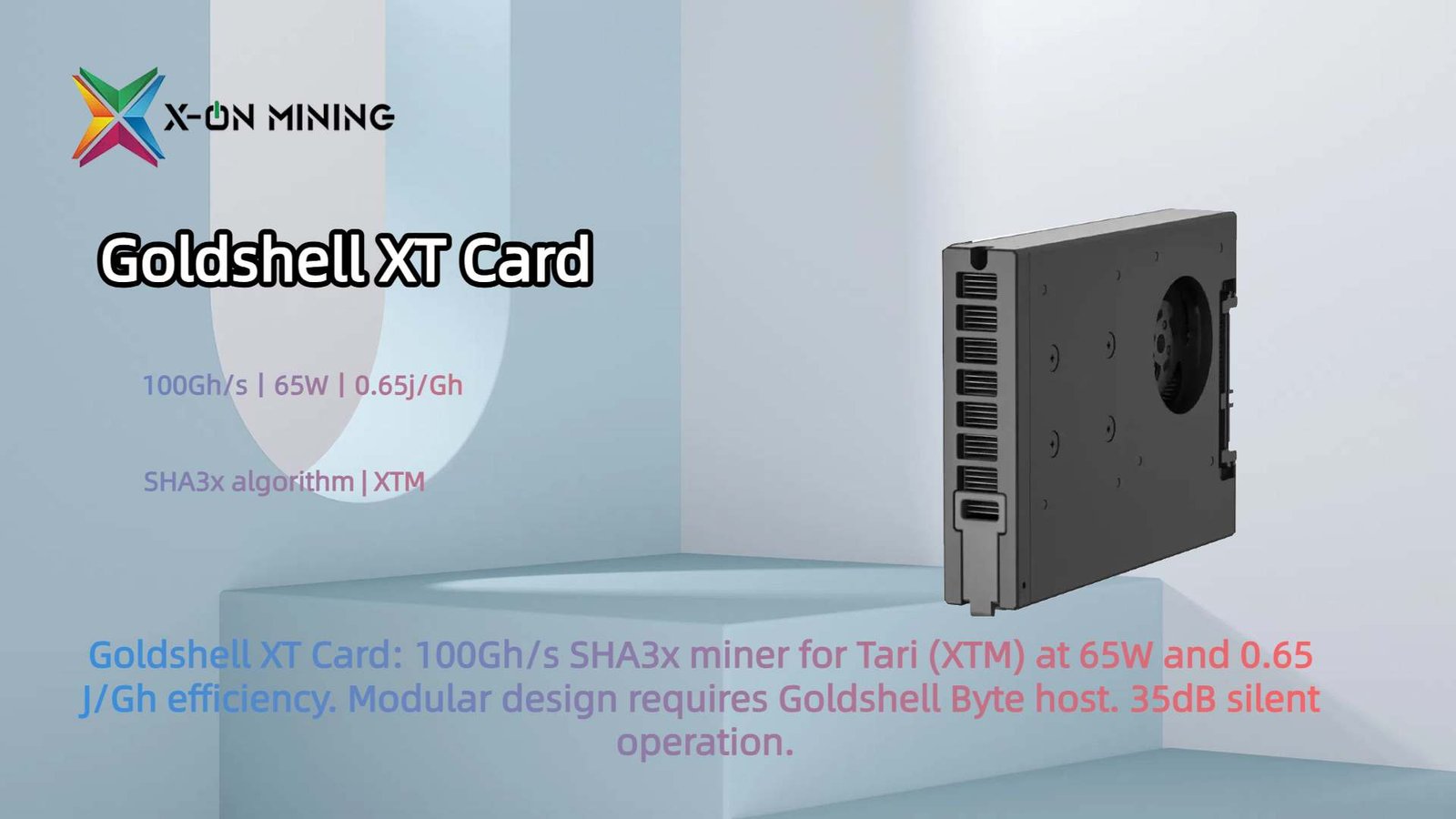 Goldshell XT Card 100Gh/s 65W XTM Miner - X ON MINING
